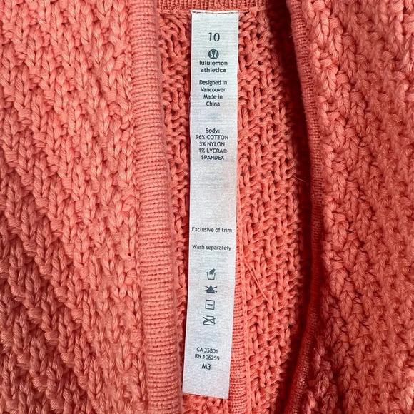 LULULEMON Post Practice Chunky knit Sweater Cardigan Size 10 - Picture 7 of 11